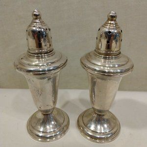 EMPIRE▪STERLING SILVER▪SALT & PEPPER SHAKERS▪GLASS